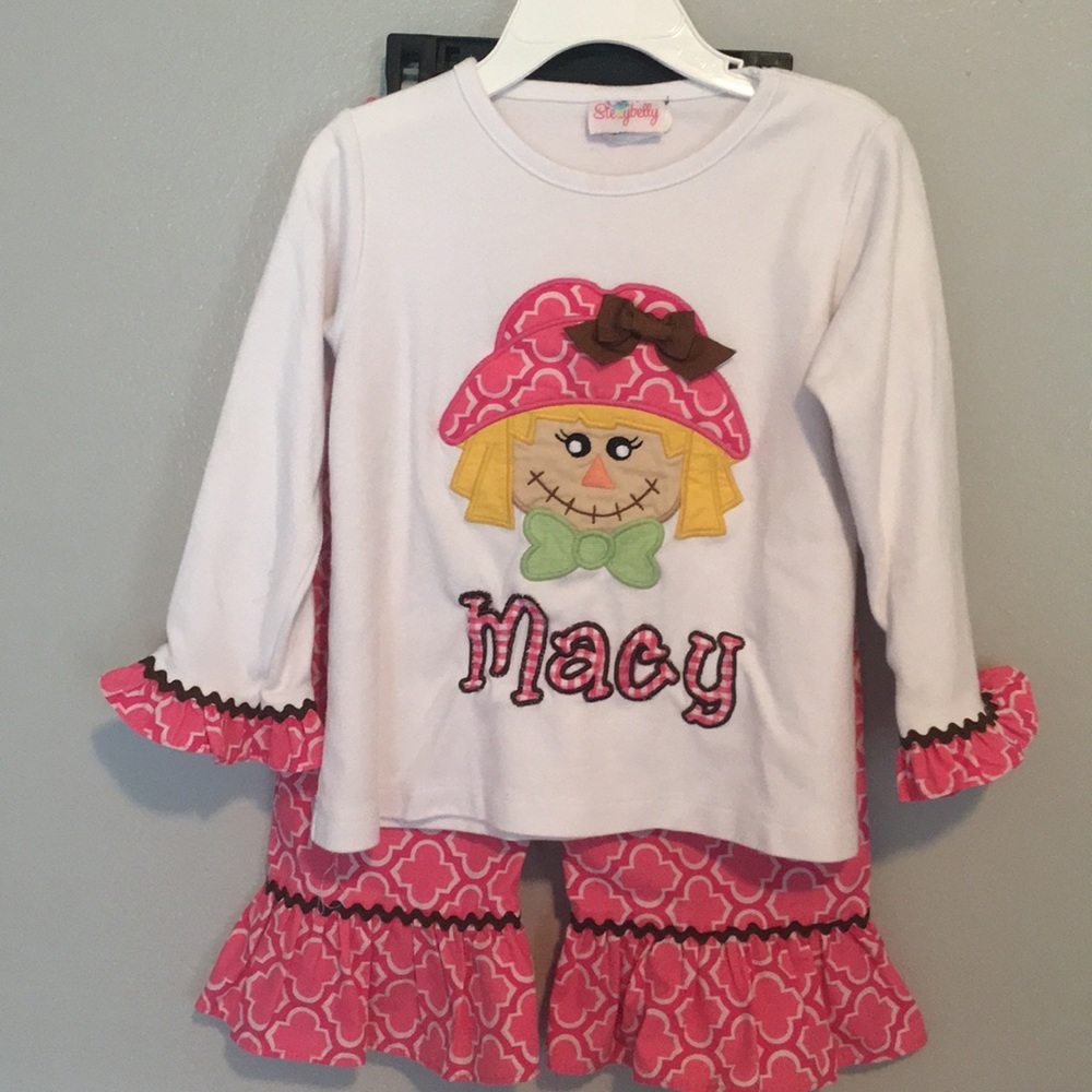 Fall scarecrow outfit monogrammed